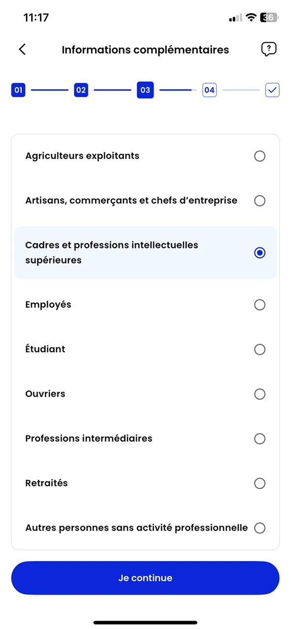 BforBank onboarding screen 7