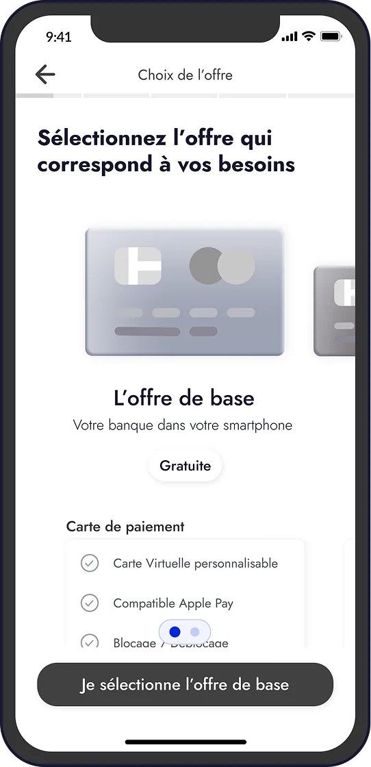 Wireframe — Sélection de l'offre