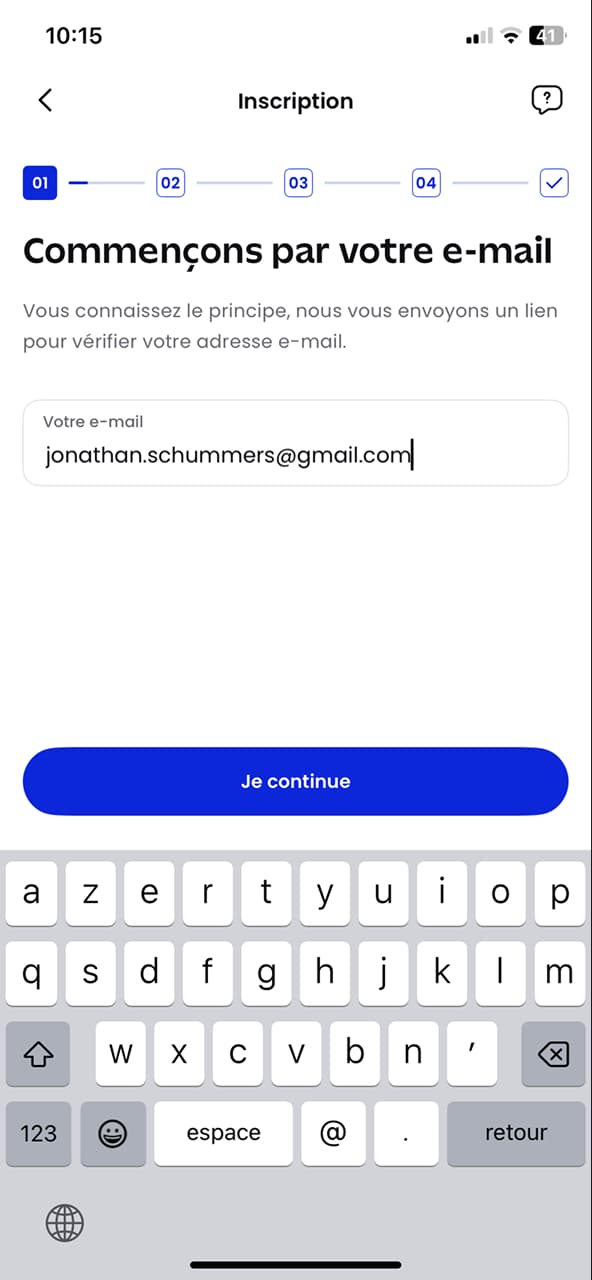 BforBank app screen