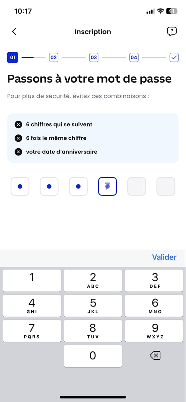 BforBank app screen