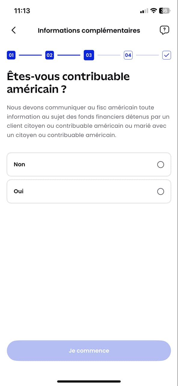 BforBank app screen