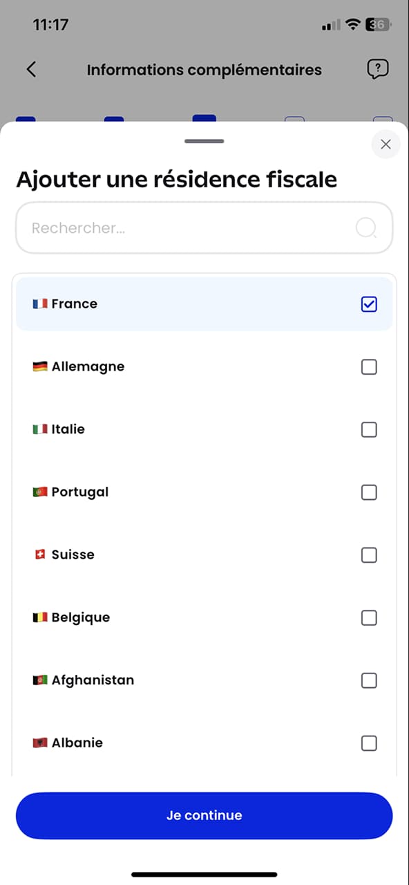 BforBank app screen